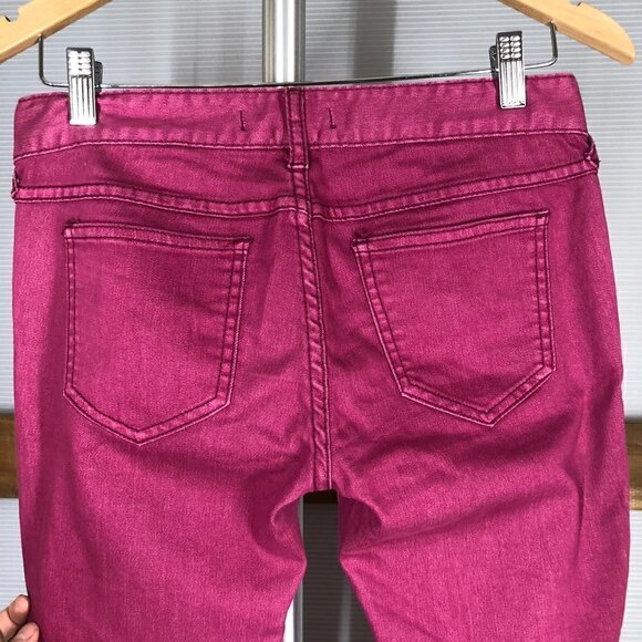 FREE PEOPLE Raspberry (Pink / Purple) Ankle‎ Zip Skinny Jeans Sz 26 - Picture 8 of 10